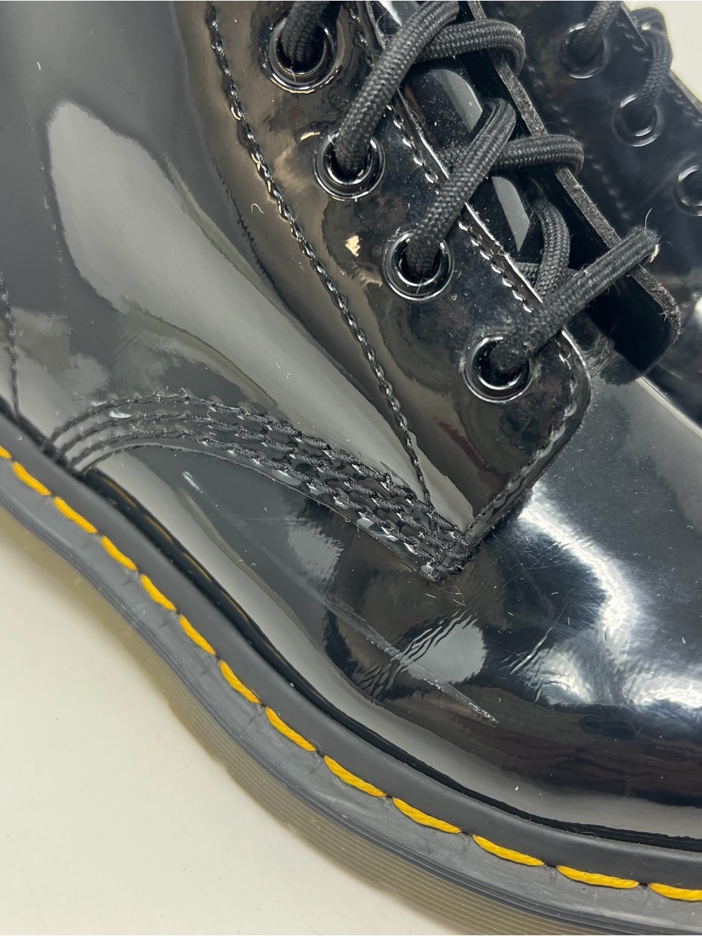 Dr. Martens Black Patent Lace-Up Combat Boots Women’s 8 - Picture 10 of 14